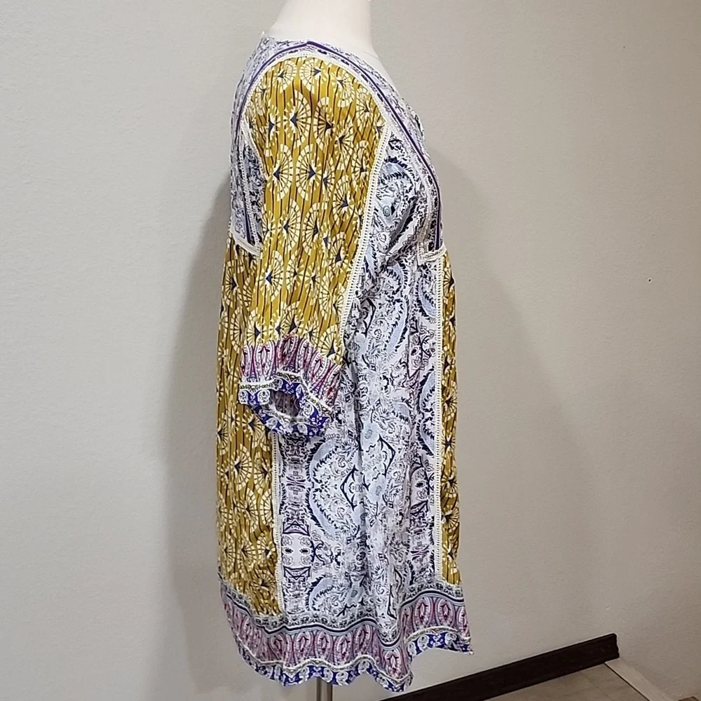 Sundance Terraza Dress Tunic Mixed Print Floral Geometric Boho size Small - Picture 9 of 11
